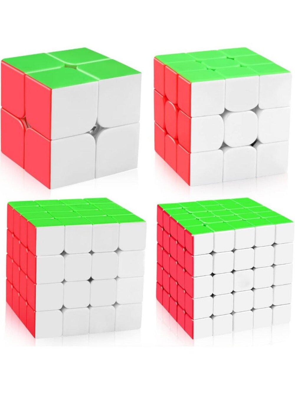 Speed Cube Set 2x2 3x3 4x4 5x5 - Stress Relief Fidget Toys for Adults & Kids